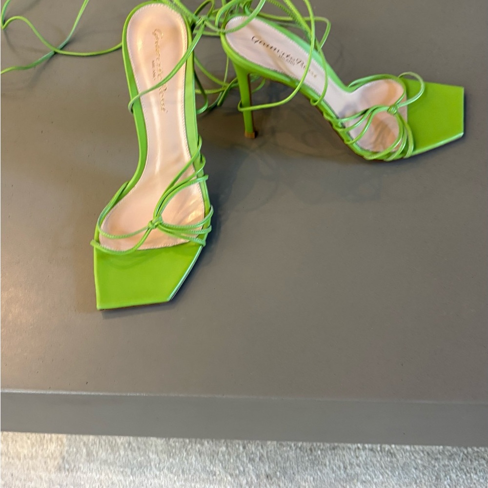 Gianvito Rossi Lace Up Green Heels